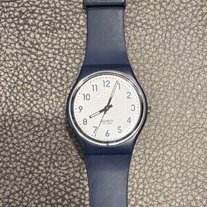 Swatch Navy Blue Watch with White Dial